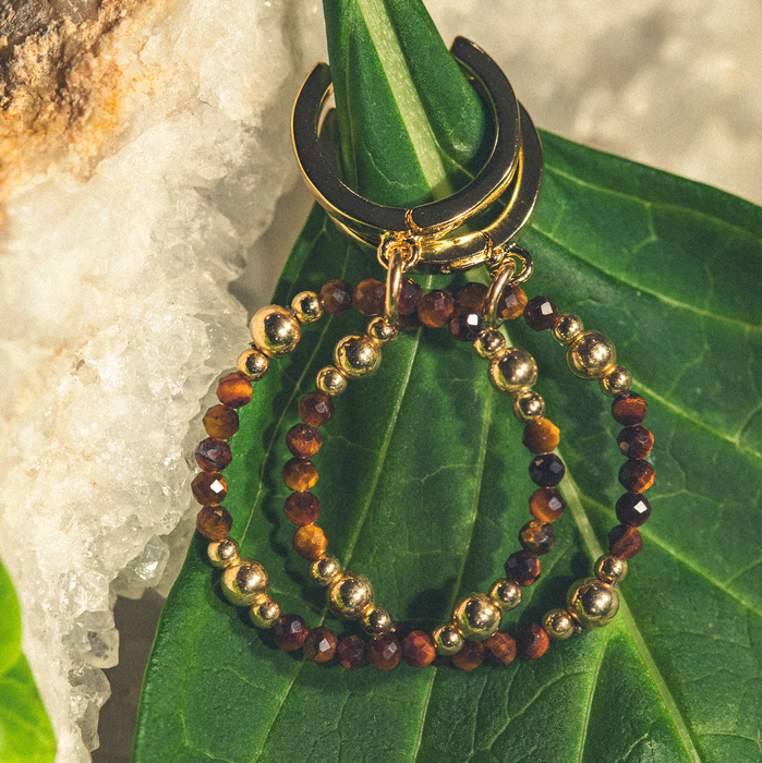 Tiger's Eye Hoops