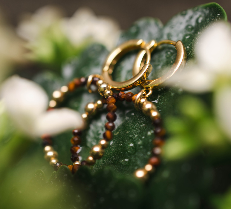 Tiger's Eye Hoops