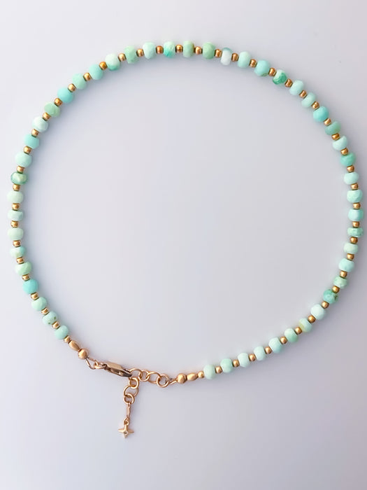 Collier ras du cou en opale bleue